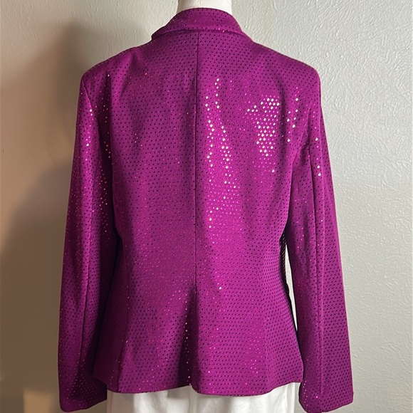 JM Studio by John Meyer Fuchsia Sequin Blazer Jacket Sz M Women’s NWT MSRP $139‎ - Picture 6 of 13